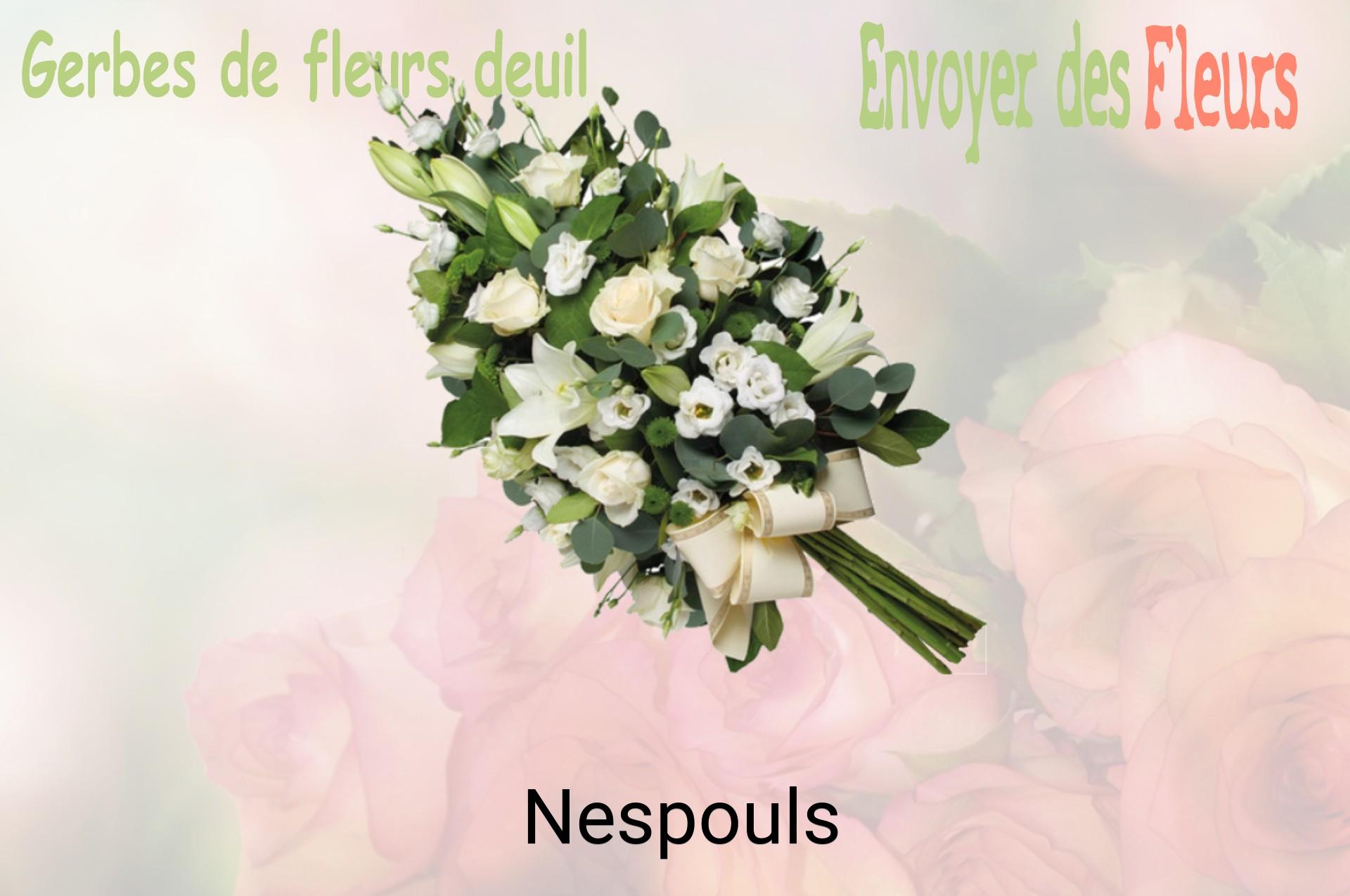 Gerbe de fleurs de deuil livrée à Nespouls